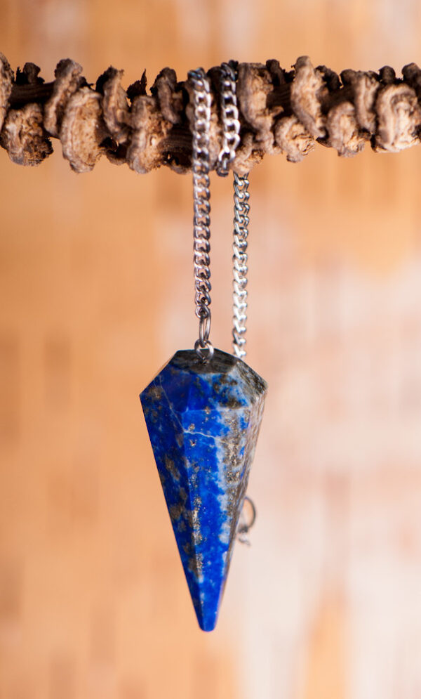 Pendel lapis lazuli, fasettslipad