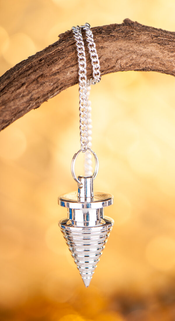 Pendel groove av silverpläterad mässing, 33 mm
