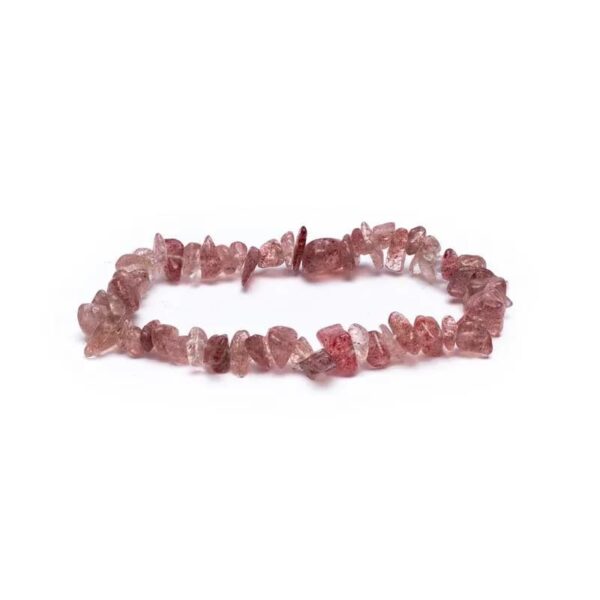 Armband chips av jordgubbskvarts, 17,5 cm elastiskt