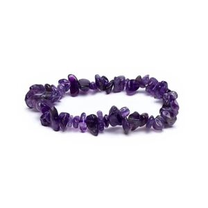 Armband chips av ametist, 17,5 cm elastiskt