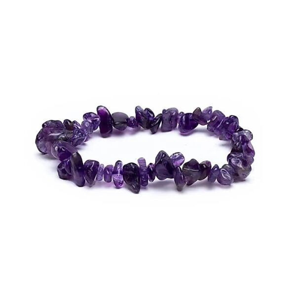 Armband chips av ametist, 17,5 cm elastiskt
