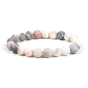 Armband rosa zebrajaspis, armband 8 mm pärlor