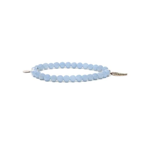 Angelit armband med änglavinge, 6 mm pärlor - Bild 4