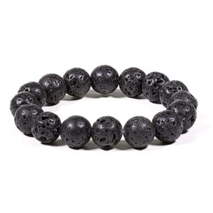 Armband av lavasten, 10mm pärlor