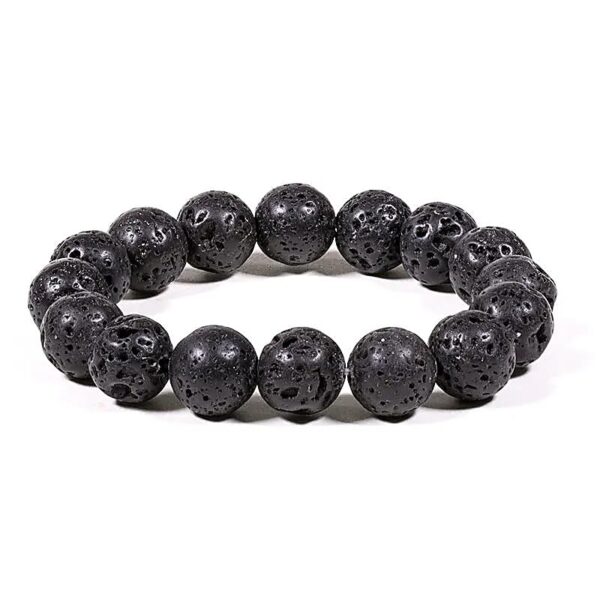 Armband av lavasten, 10mm pärlor