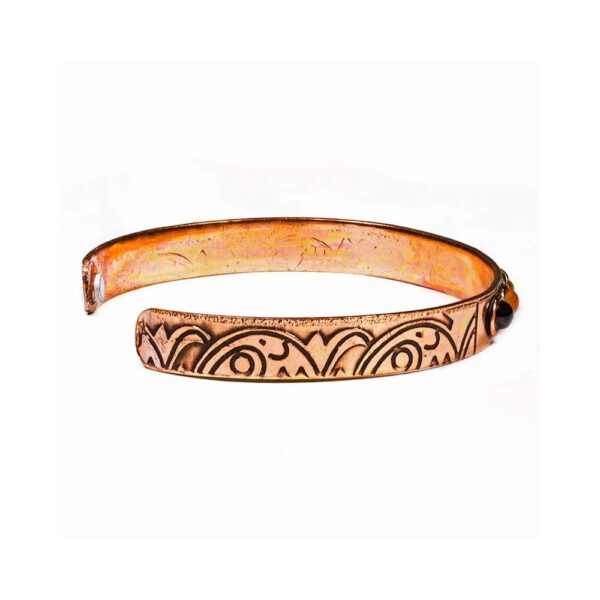 Armband bangle av koppar med chakra-stenar - Bild 2