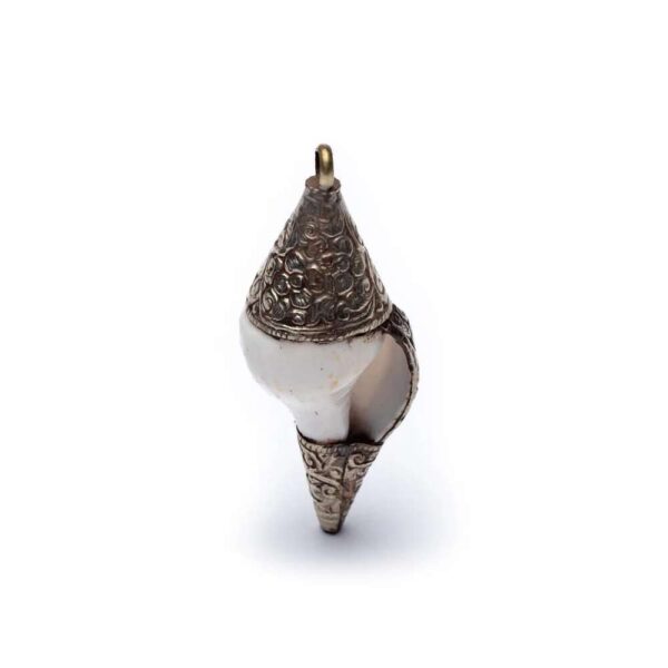 Hänge rituellt snäcka med vit metall, 7 cm - Bild 2