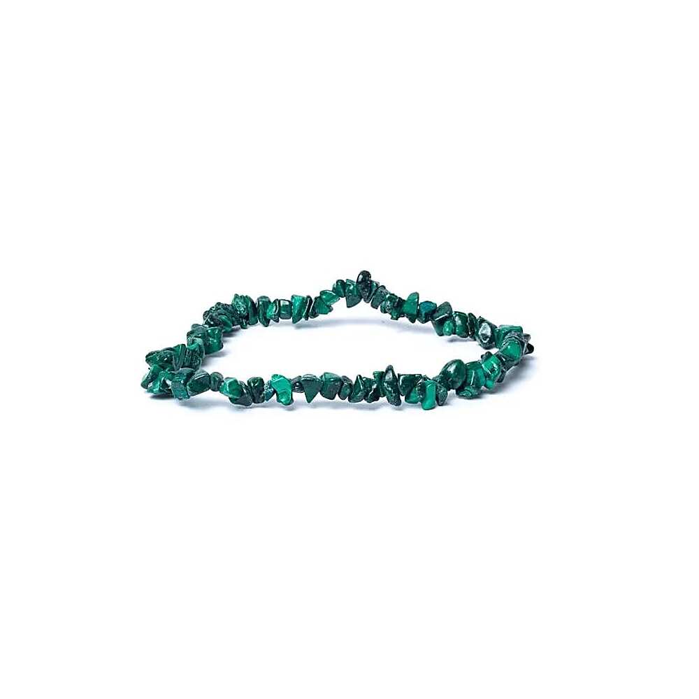 Armband chips av malakit, 17,5 cm