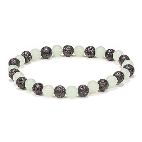 Armband av lavasten och aventurin, 6 mm pärlor