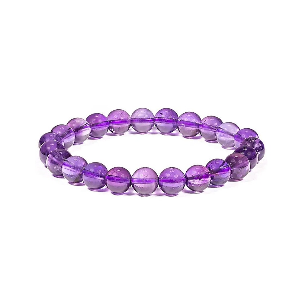 Armband ametist, 8 mm pärlor
