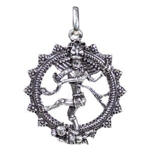 Hänge Shiva av silverfärgad mässing, 4,5 cm