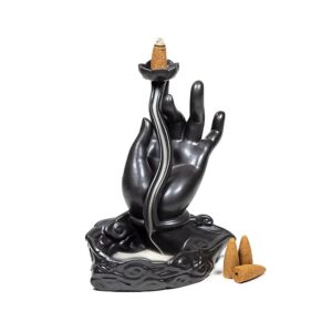 Backflow rökelsehållare Lotus hand, 15x8x17.5cm