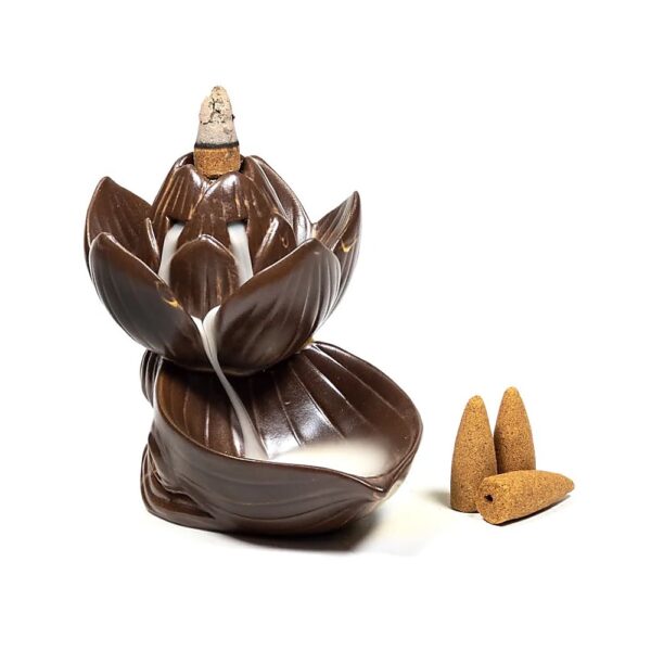 Backflow rökelsehållare Lotus, 11x10.5x8.5cm