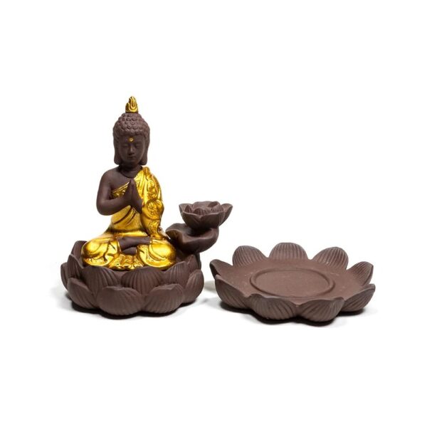 Backflow rökelsehållare Buddha, 12x10x9 cm - Bild 3
