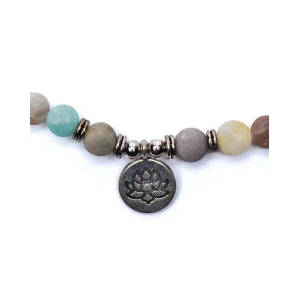 Mala amazonit med lotus  elastiskt, 0,8 cm - Bild 4