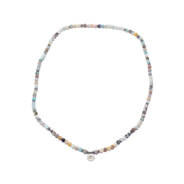 Mala amazonit med lotus  elastiskt, 0,8 cm - Bild 3