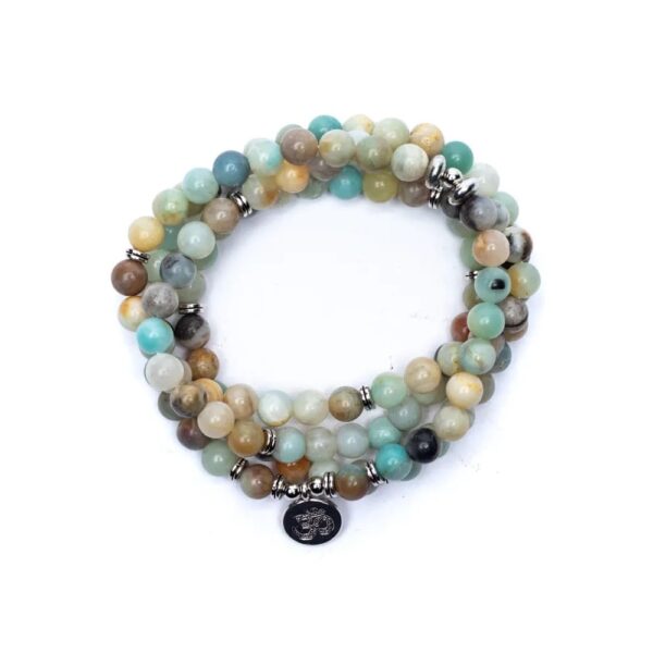 Mala amazonit med Aum elastiskt, 0,8 cm - Bild 2