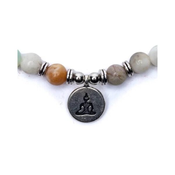 Mala amazonit med Buddha elastiskt, 0,8 cm - Bild 2