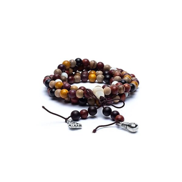 Mala fyra slags trä elastiskt med decobeads, 0,6 cm
