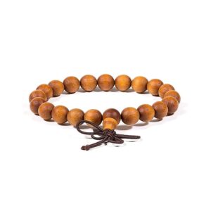 Mala/armband sandelträ elastiskt, 0,8 cm