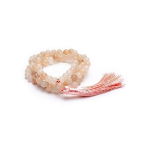 Mala rosa aventurin med tofs, 0,8 cm