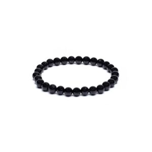 Armband shungit, elastiskt, 6 mm