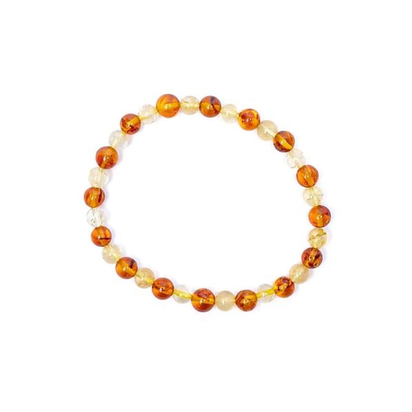 Armband bärnsten/citrin, elastiskt, 6 mm - Bild 2