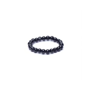 Ring svart turmalin elastisk, 3mm