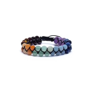 Chakraarmband med dubbla rader justerbart, 6 mm