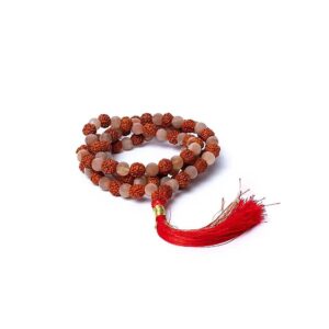 Mala persika månsten/rudraksha AA-kvalitet i påse, 0,6 cm