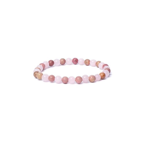 Armband rosenkvarts/thulit AA-kvalitet, elastiskt, 6 mm