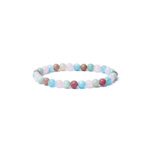 Armband akvamarin/rosenkvarts/amazonit/thulit AA-kvalitet, elastiskt, 6 mm