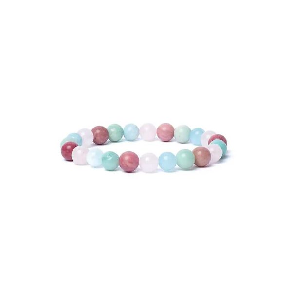 Armband akvamarin/rosenkvarts/amazonit/thulit AA-kvalitet, elastiskt, 8 mm