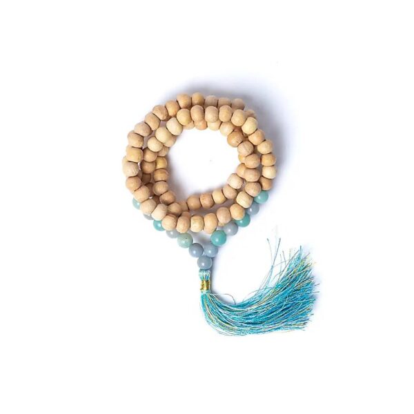 Helig basilika mala med angelit/amazonit AA-kvalitet i påse, 0,8 cm - Bild 4