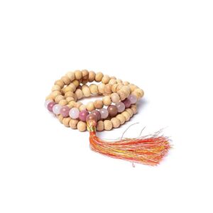 Helig basilika mala med thulit/rosenkvarts AA-kvalitet i påse, 0,8 cm