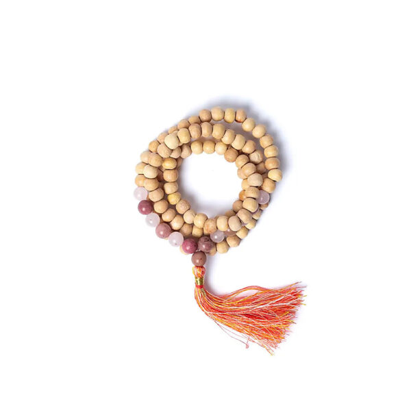 Helig basilika mala med thulit/rosenkvarts AA-kvalitet i påse, 0,8 cm - Bild 4