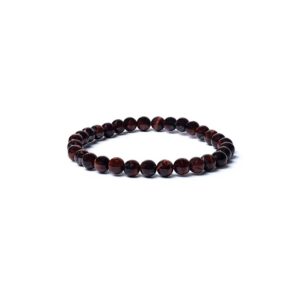 Armband röd tigeröga AA-kvalitet, elastiskt, 6 mm