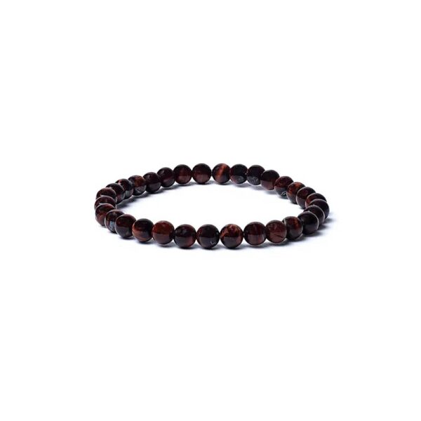 Armband röd tigeröga AA-kvalitet, elastiskt, 6 mm