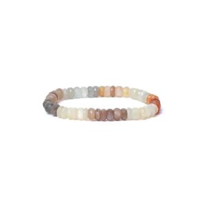 Armband flerfärgad månsten fasett AA-kvalitet, elastiskt, 8 mm