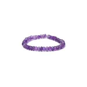 Armband ametist fasett AA-kvalitet, elastiskt, 6 mm
