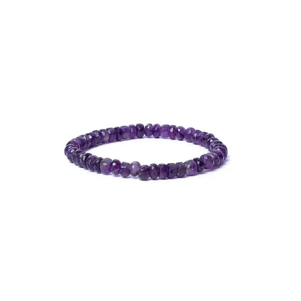 Armband ametist fasett AA-kvalitet, elastiskt, 8 mm