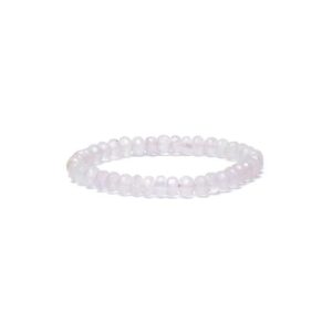 Armband rosenkvarts fasett AA-kvalitet, elastiskt, 6 mm
