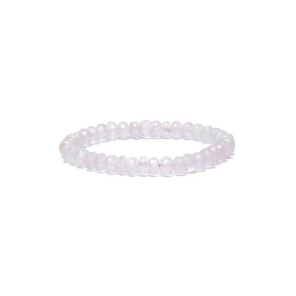 Armband rosenkvarts fasett AA-kvalitet, elastiskt, 6 mm