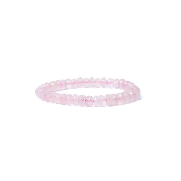 Armband rosenkvarts fasett AA-kvalitet, elastiskt, 8 mm