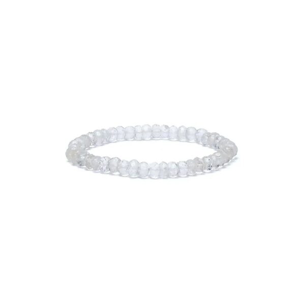 Armband bergskristall fasett AA-kvalitet, elastiskt, 6 mm