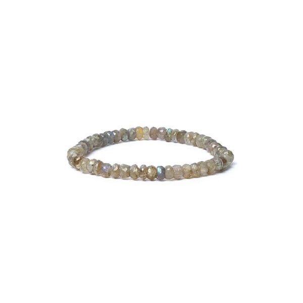 Armband labradorit fasett AA-kvalitet, elastiskt, 6 mm