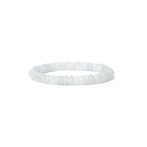 Armband regnbågsmånsten fasett AA-kvalitet, elastiskt, 8 mm