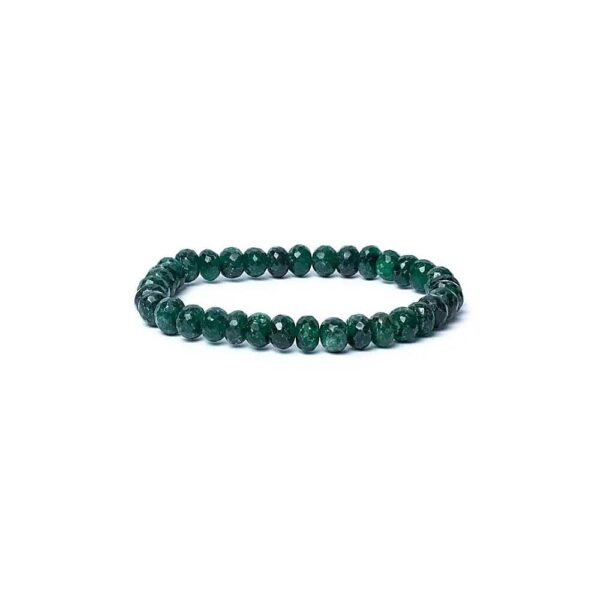 Armband grön aventurin fasett AA-kvalitet, elastiskt, 8 mm