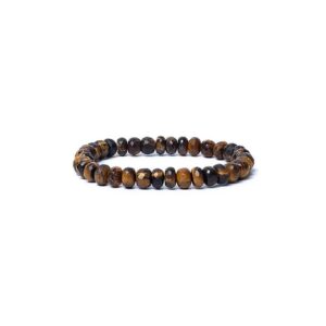 Armband tigeröga fasett AA-kvalitet, elastiskt, 8 mm