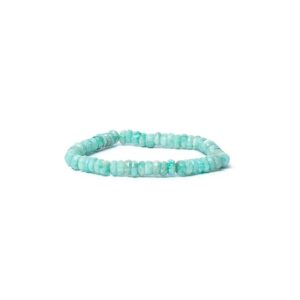 Armband amazonit fasett AA-kvalitet, elastiskt, 6 mm